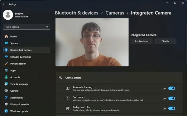Windows studio effects